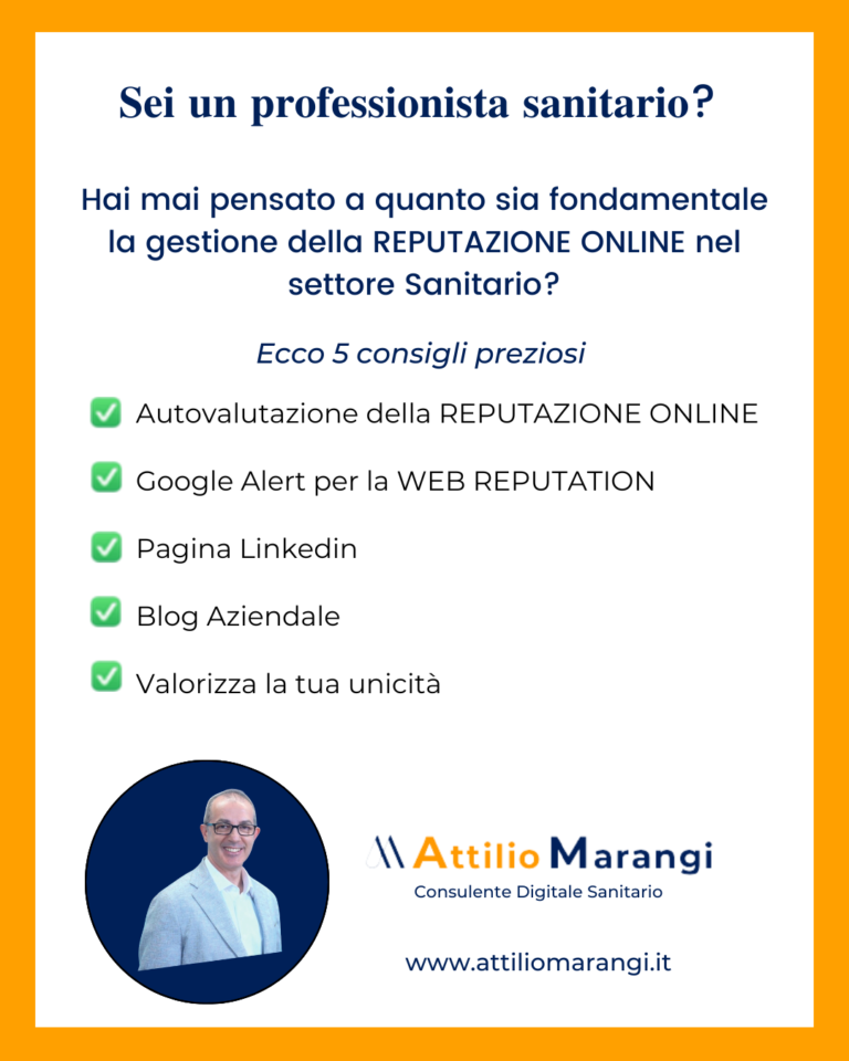 Reputazione online settore sanitario